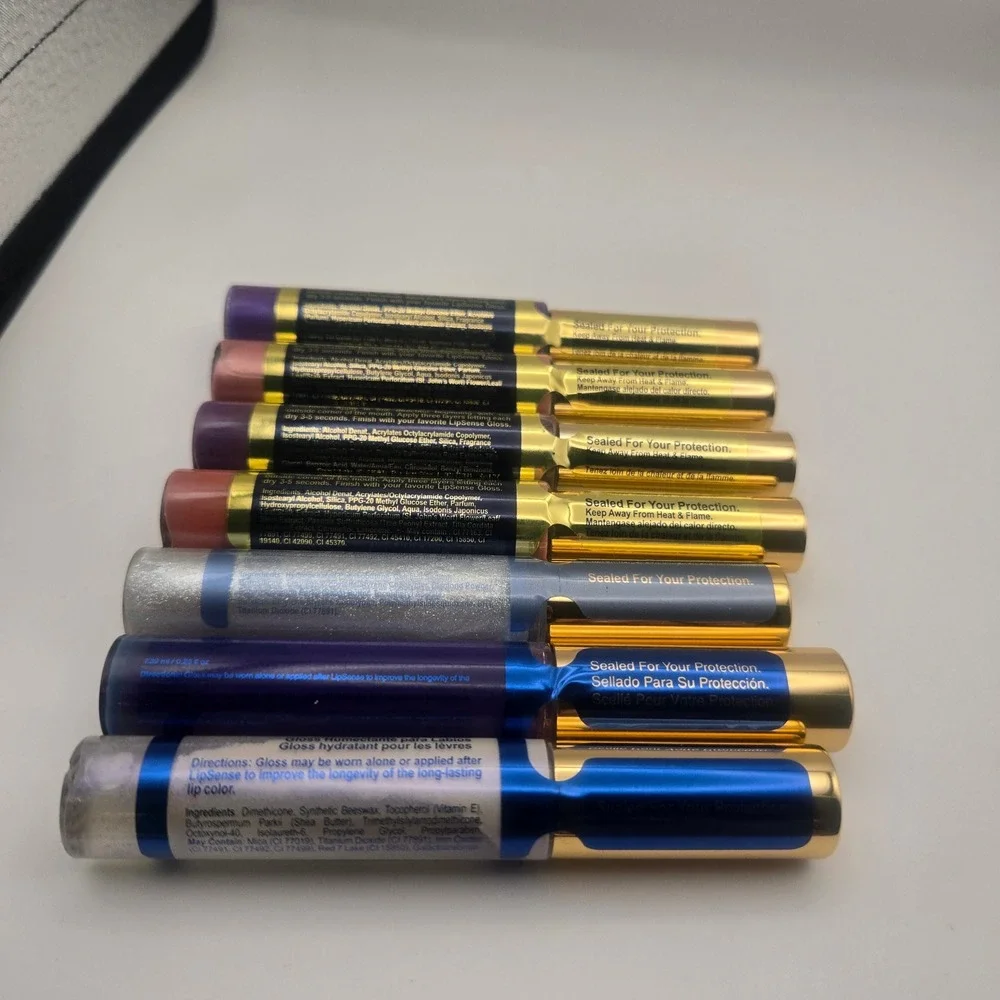 LipSense Purple Mauve Lip Color Gloss 7pc Bundle New